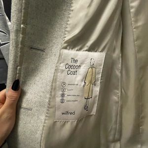 Aritzia Wilfred Cocoon Coat - XS/Heather White